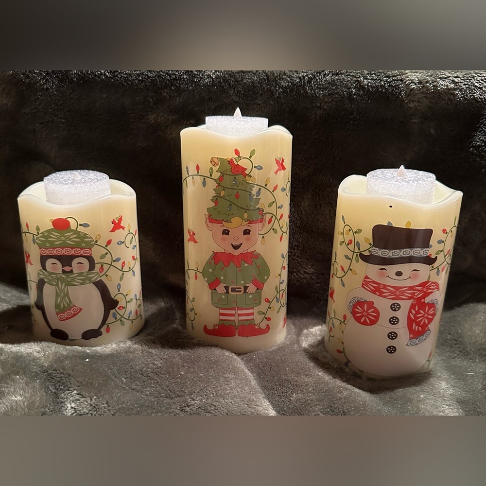 Festive Temptations Holiday LED Flameless Candles Set